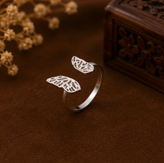Celeste Leaf Vine Open Cuff Ring