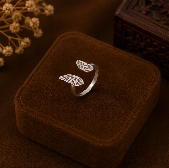 Celeste Leaf Vine Open Cuff Ring
