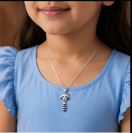 Cute Panda & Bee Kids Pendant Necklace
