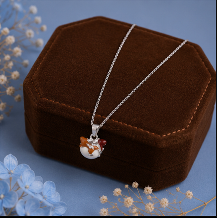 Cute Fox Kids Pendant Necklace