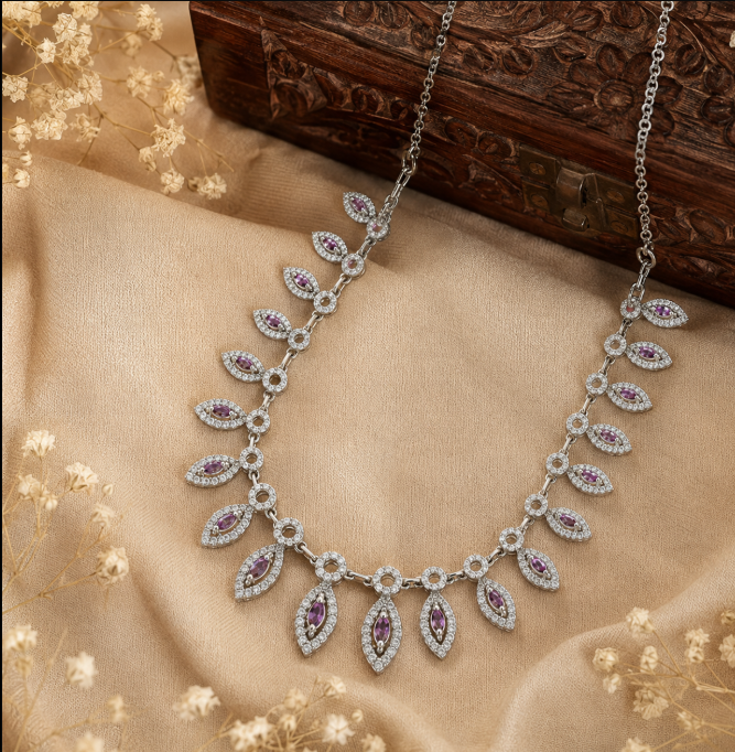 ruby leaf glam neclace