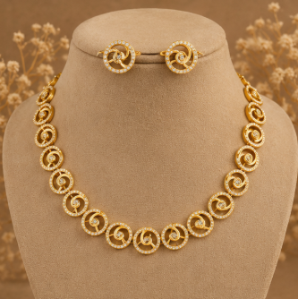 Whirl of Elegance Gold Necklace