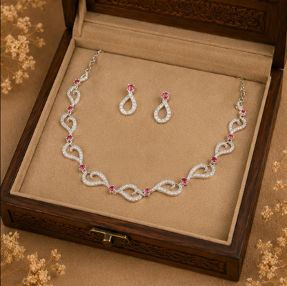 Celestial Infinity Ruby Necklace Set