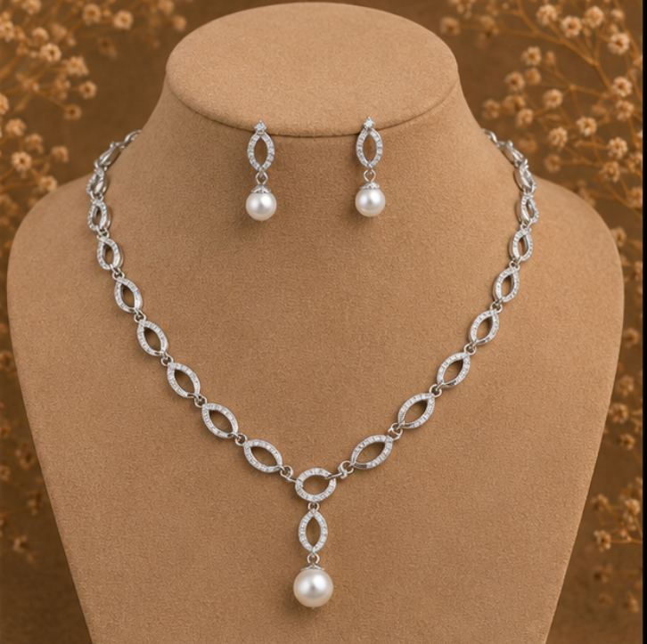 Eternal Pearl Link Necklace Set