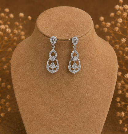 Elegant Interlocking Teardrop Diamond Earrings