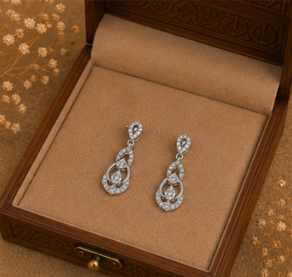 Elegant Interlocking Teardrop Diamond Earrings