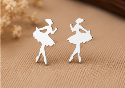 Graceful Ballerina Stud Earrings