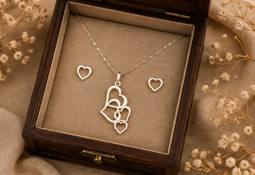 Heartbeat Love Pendant Set