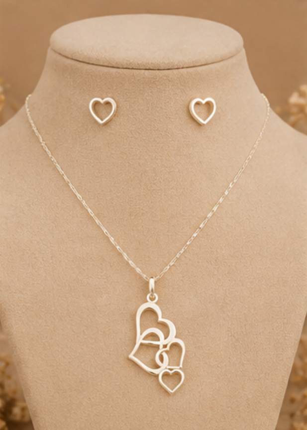 Heartbeat Love Pendant Set