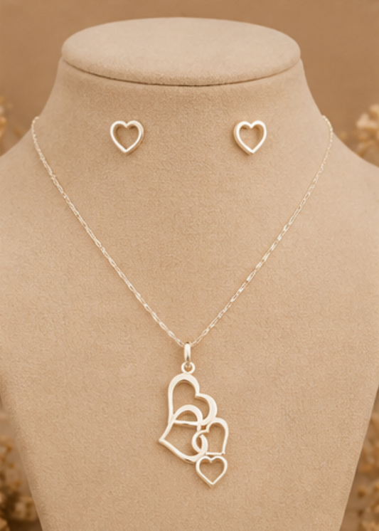 Heartbeat Love Pendant Set