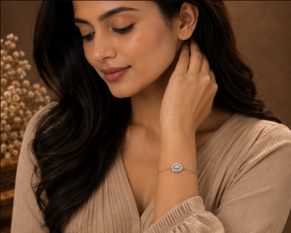 Celestial Halo Sterling Silver Bracelet
