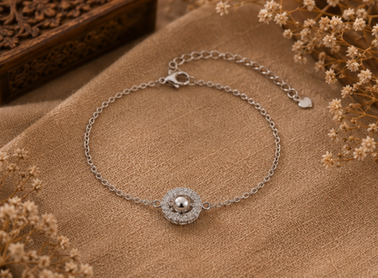 Celestial Halo Sterling Silver Bracelet