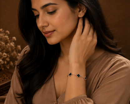 Noir Clover Rose Gold Bracelet