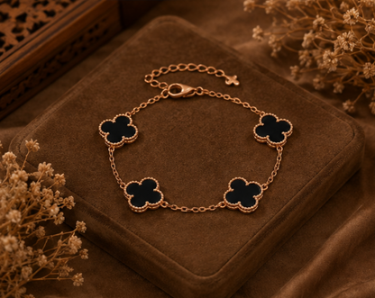 Noir Clover Rose Gold Bracelet