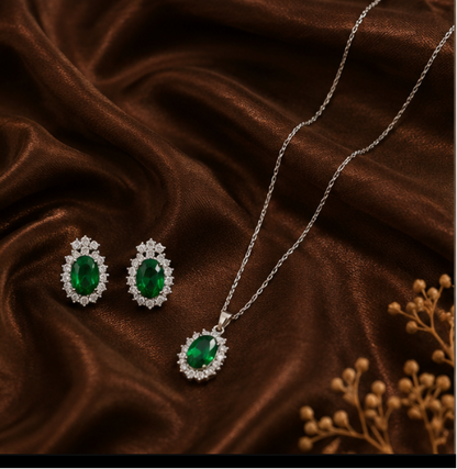 Emerald Elegance Jewellery Set