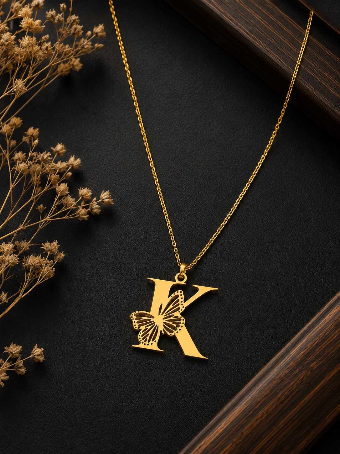 Custom Initial Butterfly Necklace – 925 Sterling Silver | Personalized Letter Pendant
