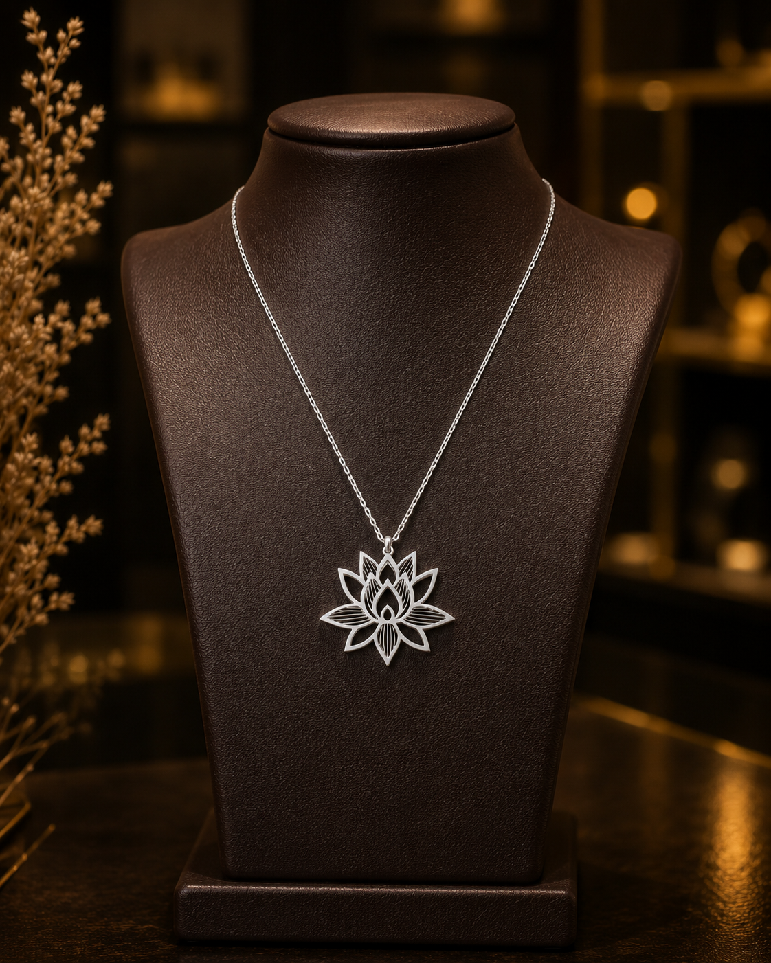 Lotus Pendant Necklace – 925 Sterling Silver | Elegant Floral Necklace