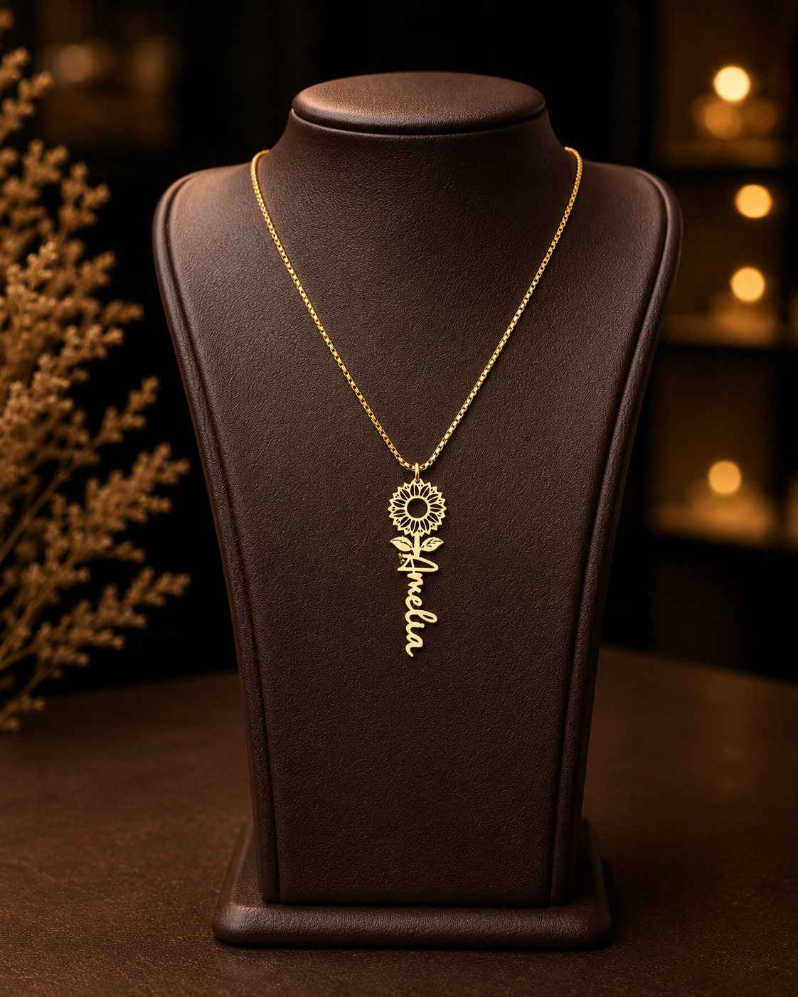 Sunflower Pendant Necklace – 925 Sterling Silver | Elegant Floral Necklace