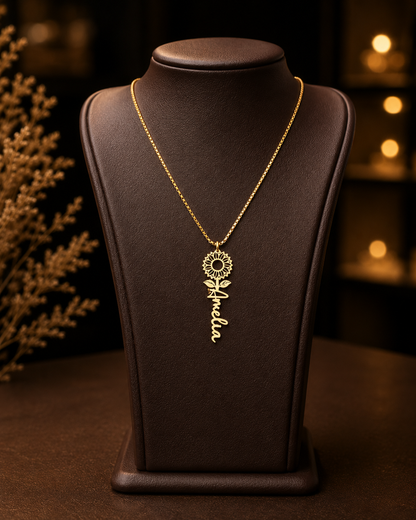 Sunflower Pendant Necklace – 925 Sterling Silver | Elegant Floral Necklace