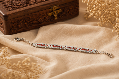 Ruby Radiance Silver Bracelet