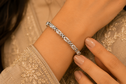 Women's Emerald Cut Crystal Bracelet