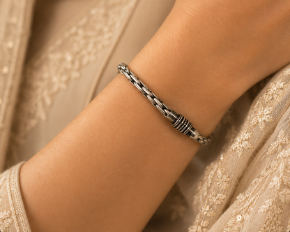 Women's Silver Braided Bracelet