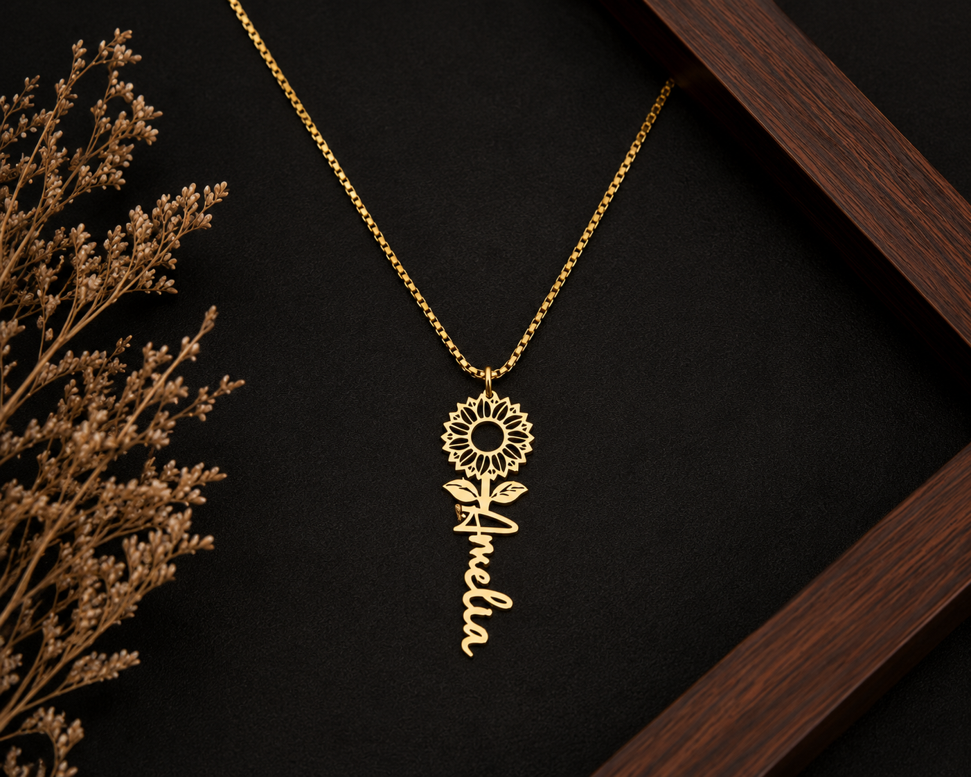 Sunflower Pendant Necklace – 925 Sterling Silver | Elegant Floral Necklace