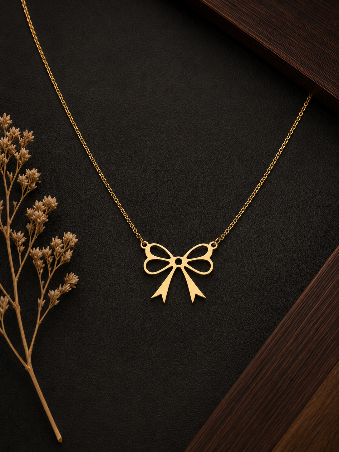 Elegant Bow Pendant Necklace – 925 Sterling Silver | Minimalist Ribbon Necklace
