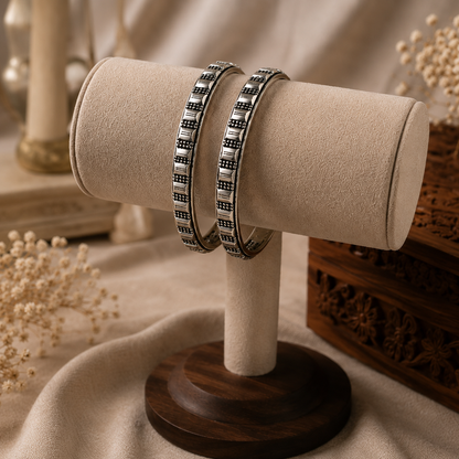 Women's Dual-Line Crystal Bangles
