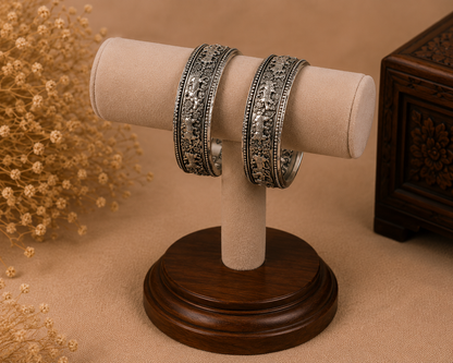 Antique Silver Elephant Motif Heritage Cuff Bracelet